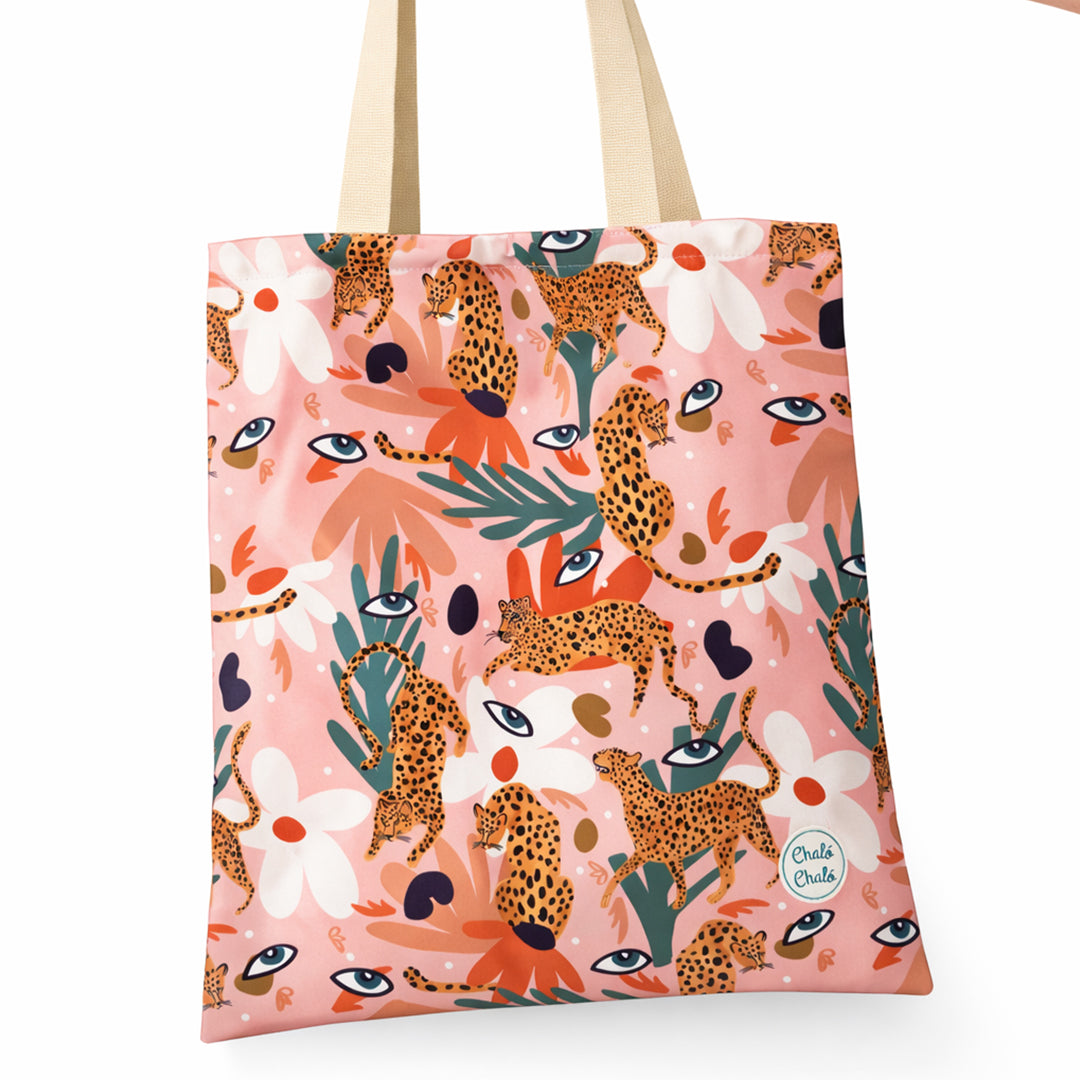 Tote Bag Estampada Jaguares Rosa