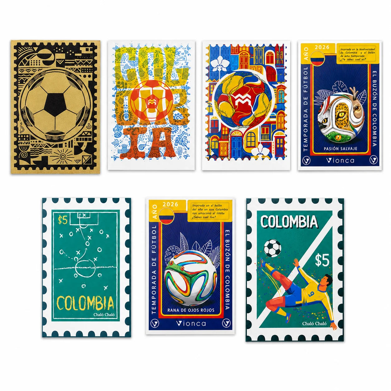 Combo 7 Postales Fútbol Colombiano
