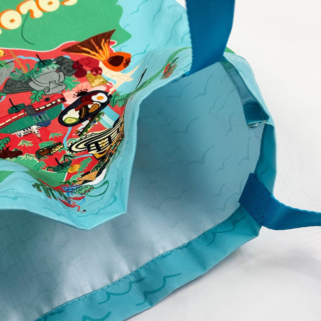 tote bag en dril, estampada con diseño de Mapa de Colombia - Chaló Chaló