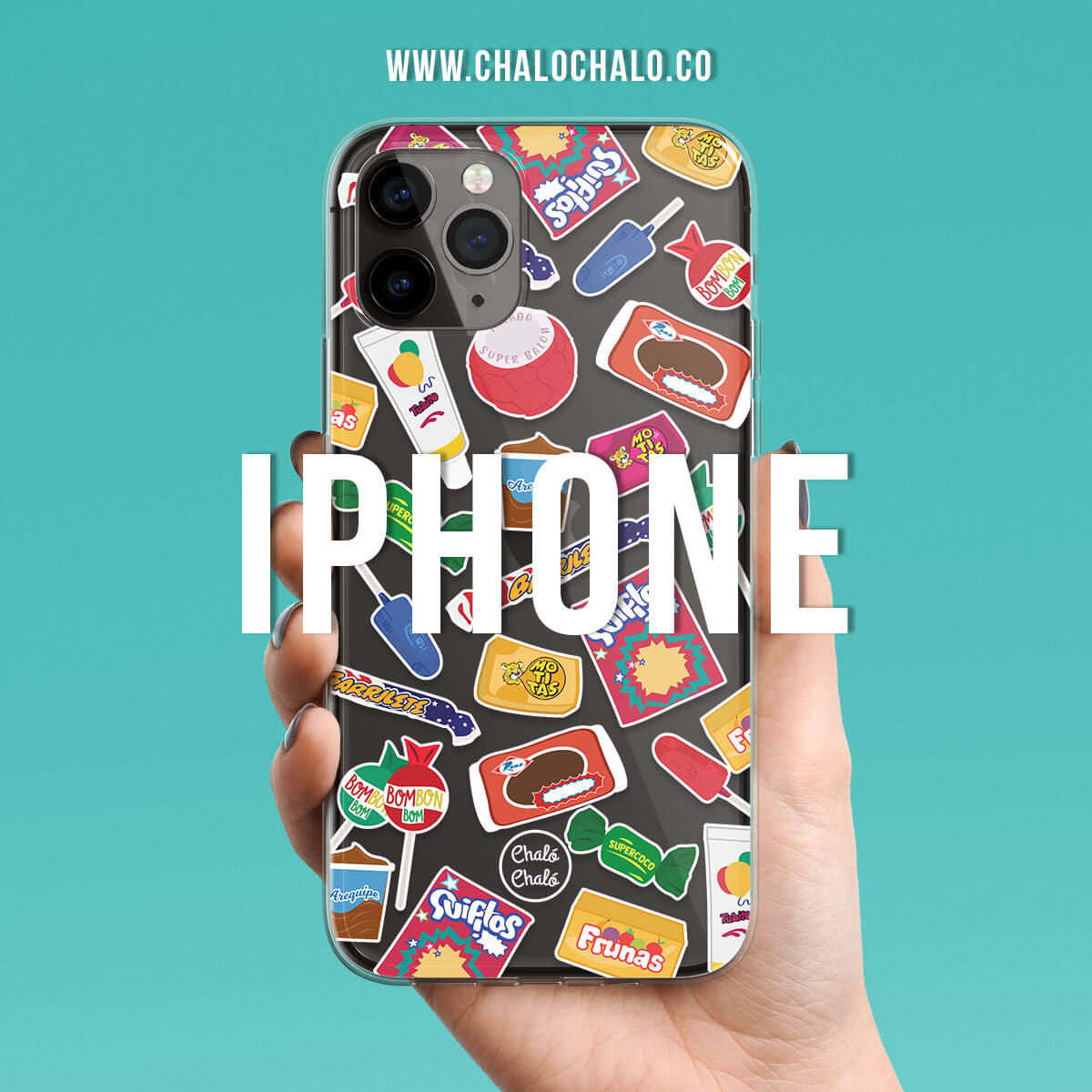 Forro de celular de Dulcesitos para iPhone 11 - Chaló Chaló