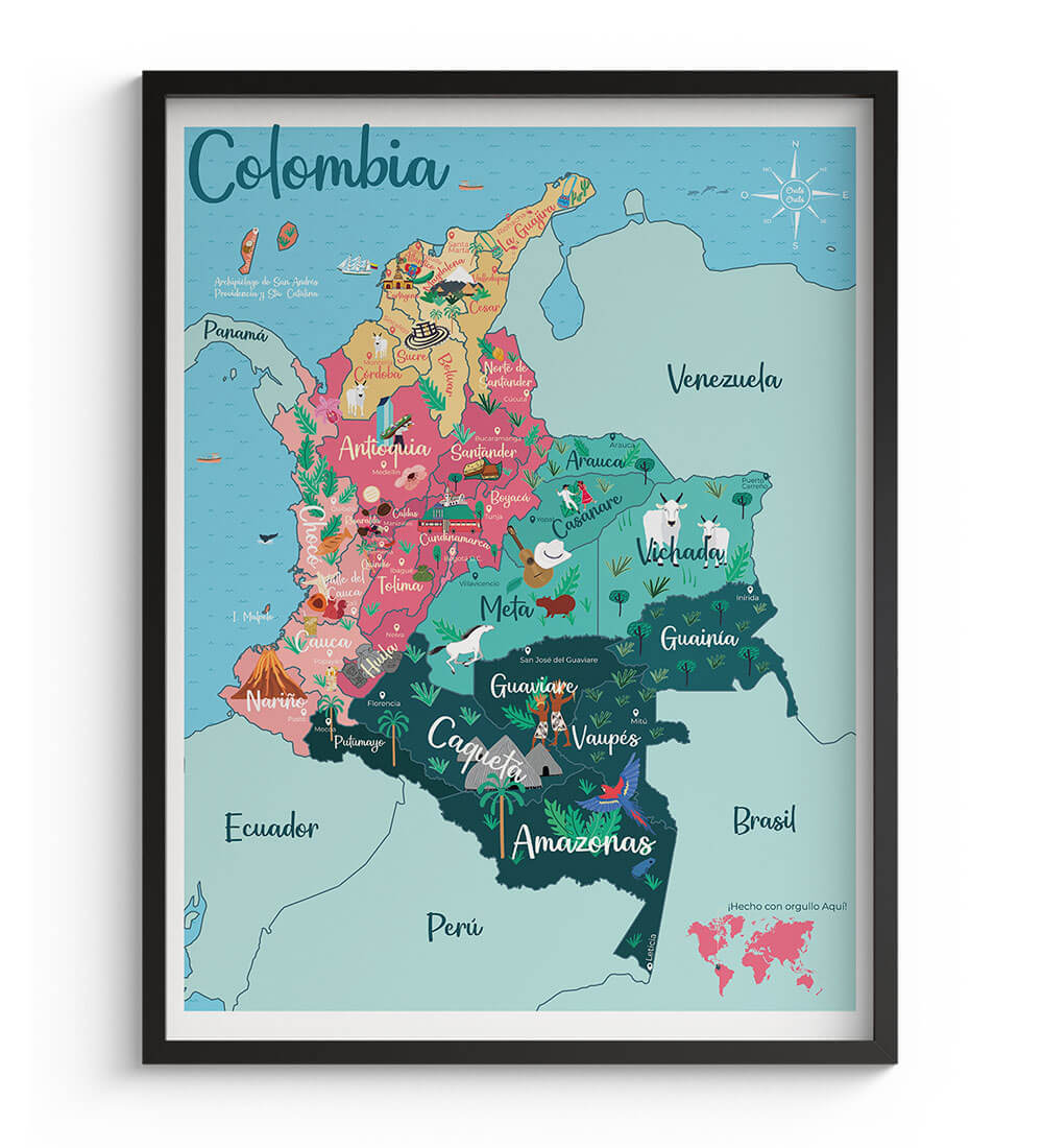 Mapa de Colombia para Raspar